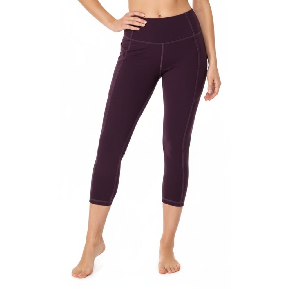 Fabletics Leggings Pure Luxe Womens Sz M Purple Ankle 7/8 Pockets Athleisure